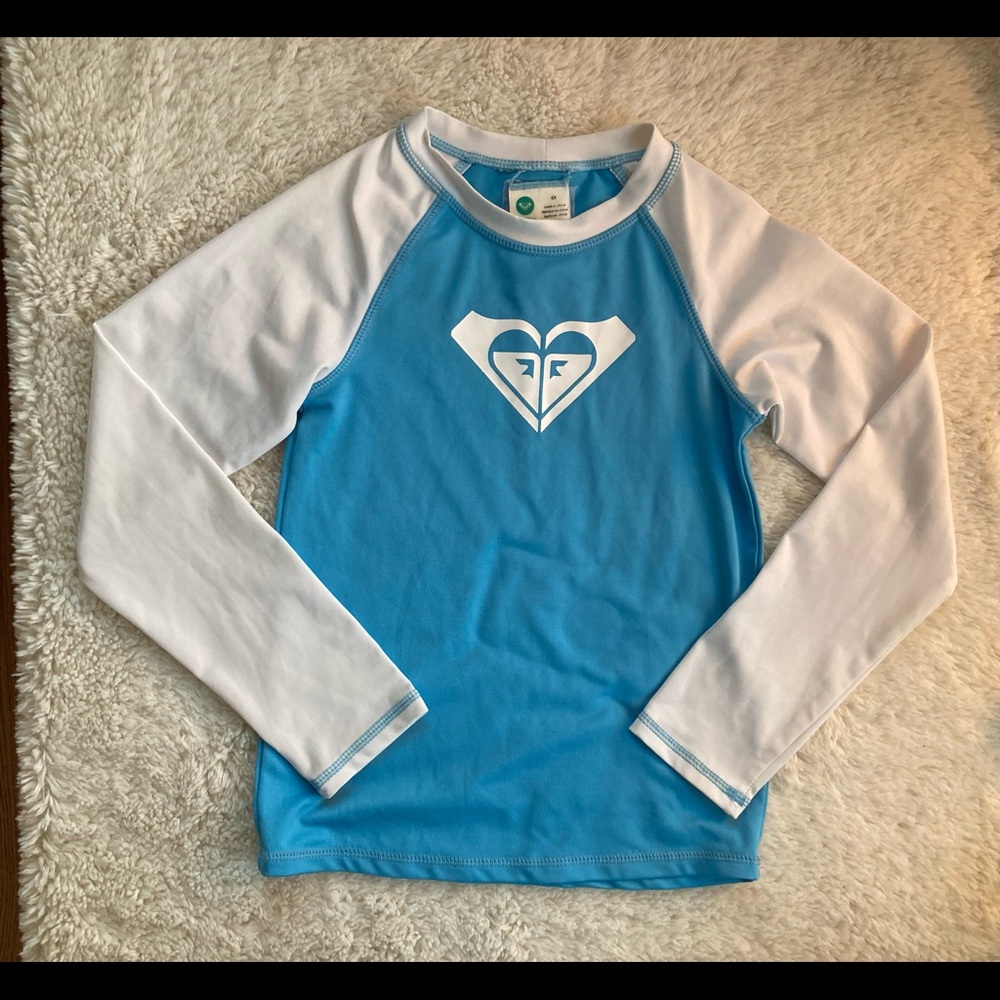 Roxy Blue/White Girls Rashguard Sz 6x